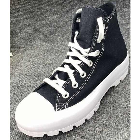 Converse Shoes Womens Size 8 Chuck Taylor All Star Lugged Hi Black White Sneaker - Picture 4 of 16